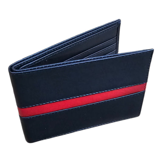 CARTERA FRANJA HORIZONTAL CENTRO NEGRO ROJO