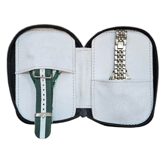 RELOJERO DE VIAJE PIEL NEGRO