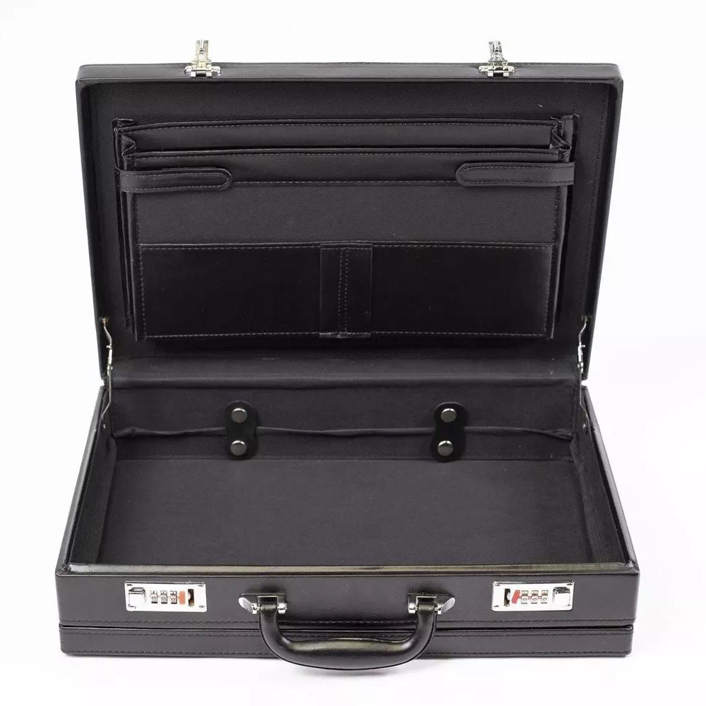 PORTAFOLIO EXPANDIBLE NEGRO CHAPA PLATA (VNG-22)
