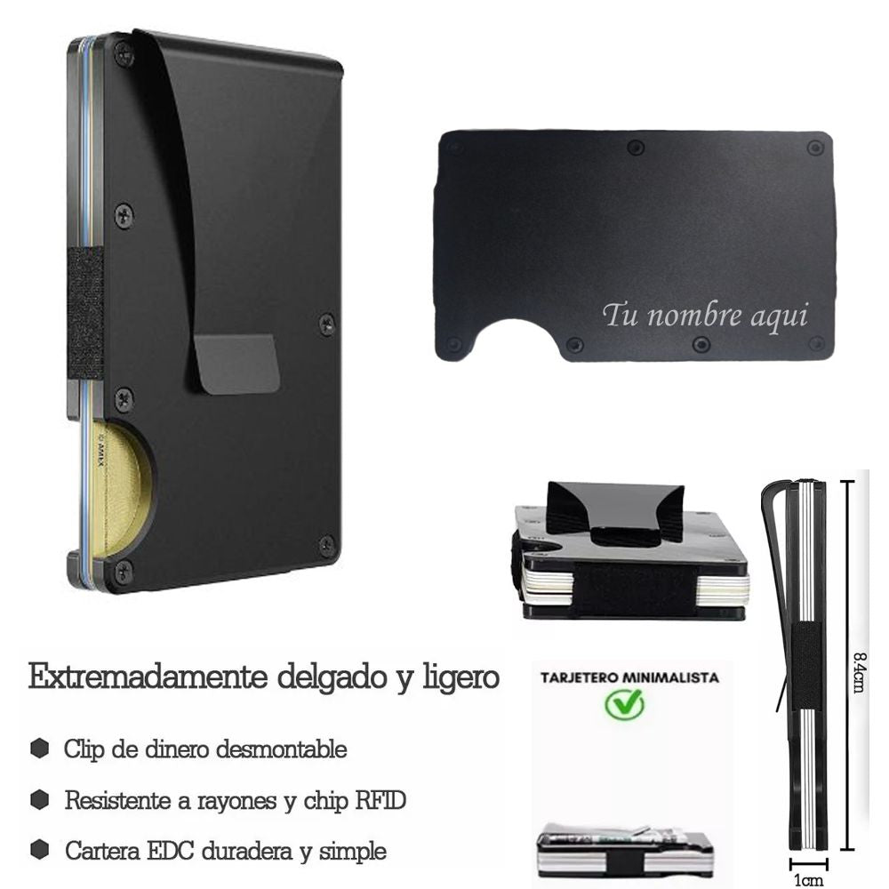 TARJETERO METALICO CON CLIP NEGRO