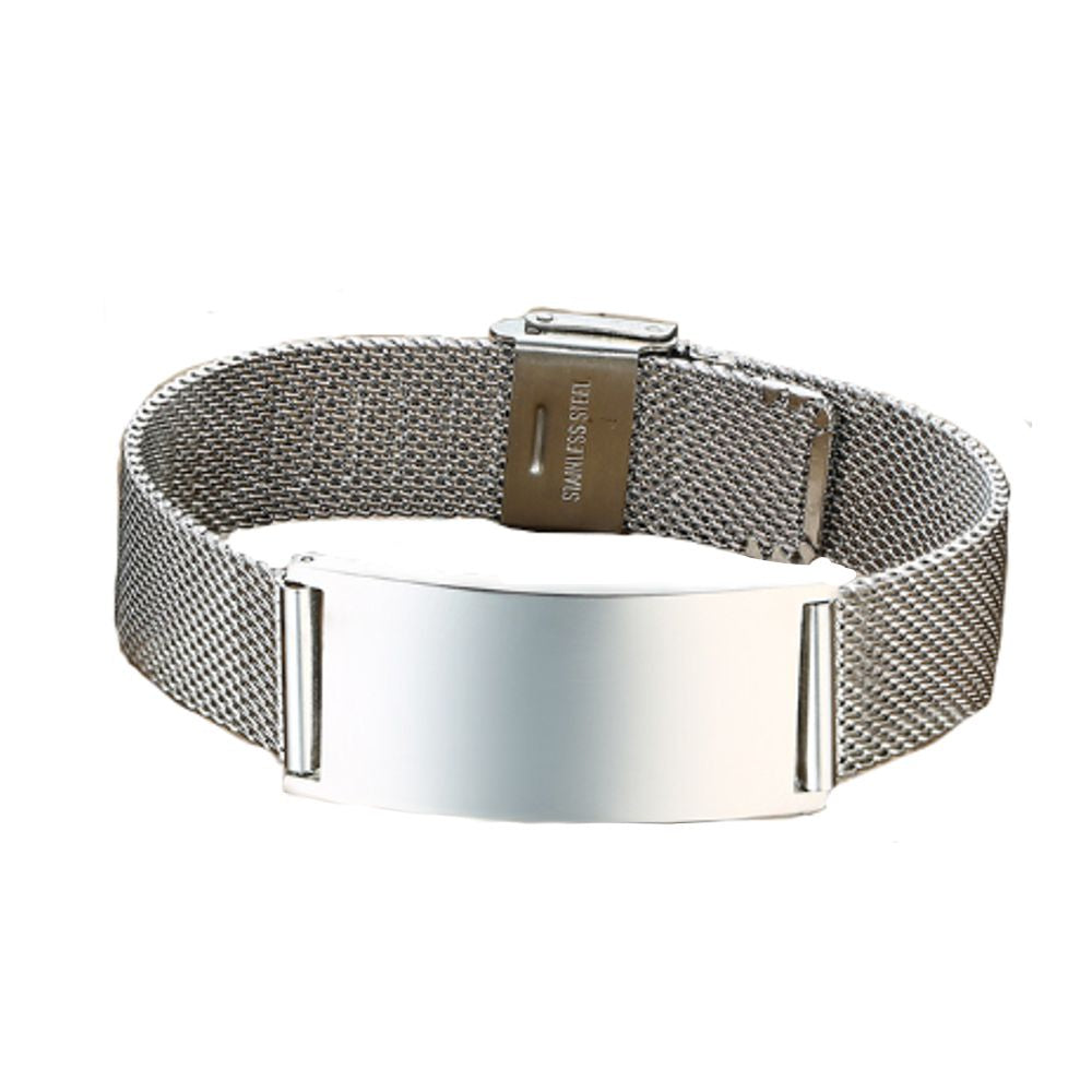 PULSERA DE ACERO INOXIDABLE CON PLACA 16 MM (BR889S)