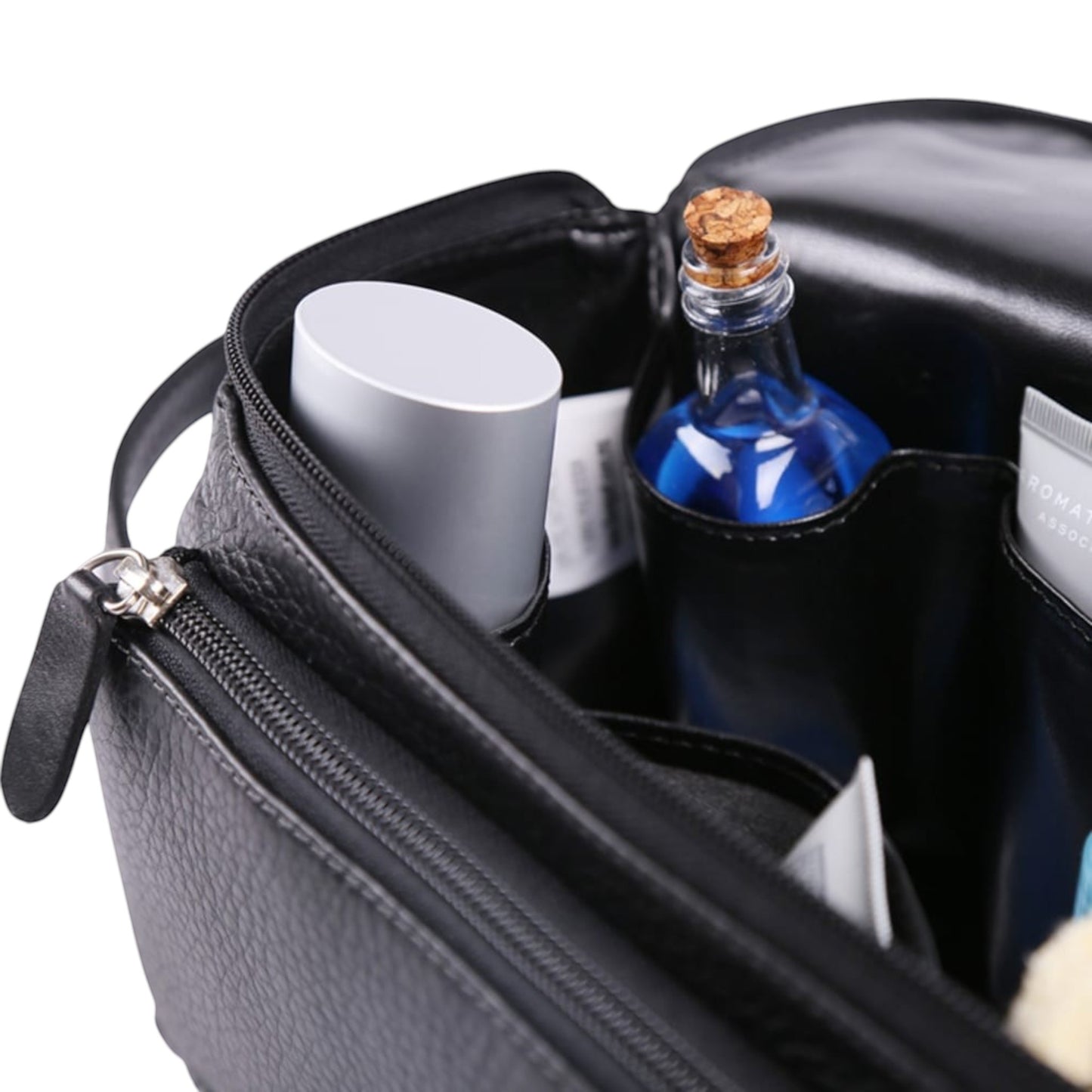 NECESER DE PIEL BOLSA AL FRENTE EN PIEL NEGRO (LL6006)
