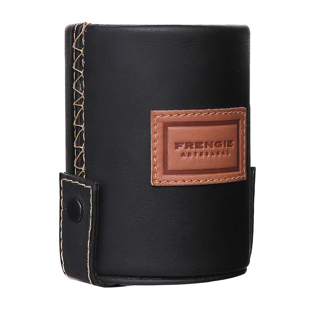CUBILETE FRENGIE CON PORTA DADOS PIEL NEGRO (5013)