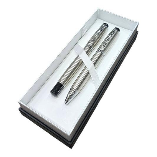 JUEGO BOLIGRAFO Y ROLLER PLATA (3043SBSR-048)