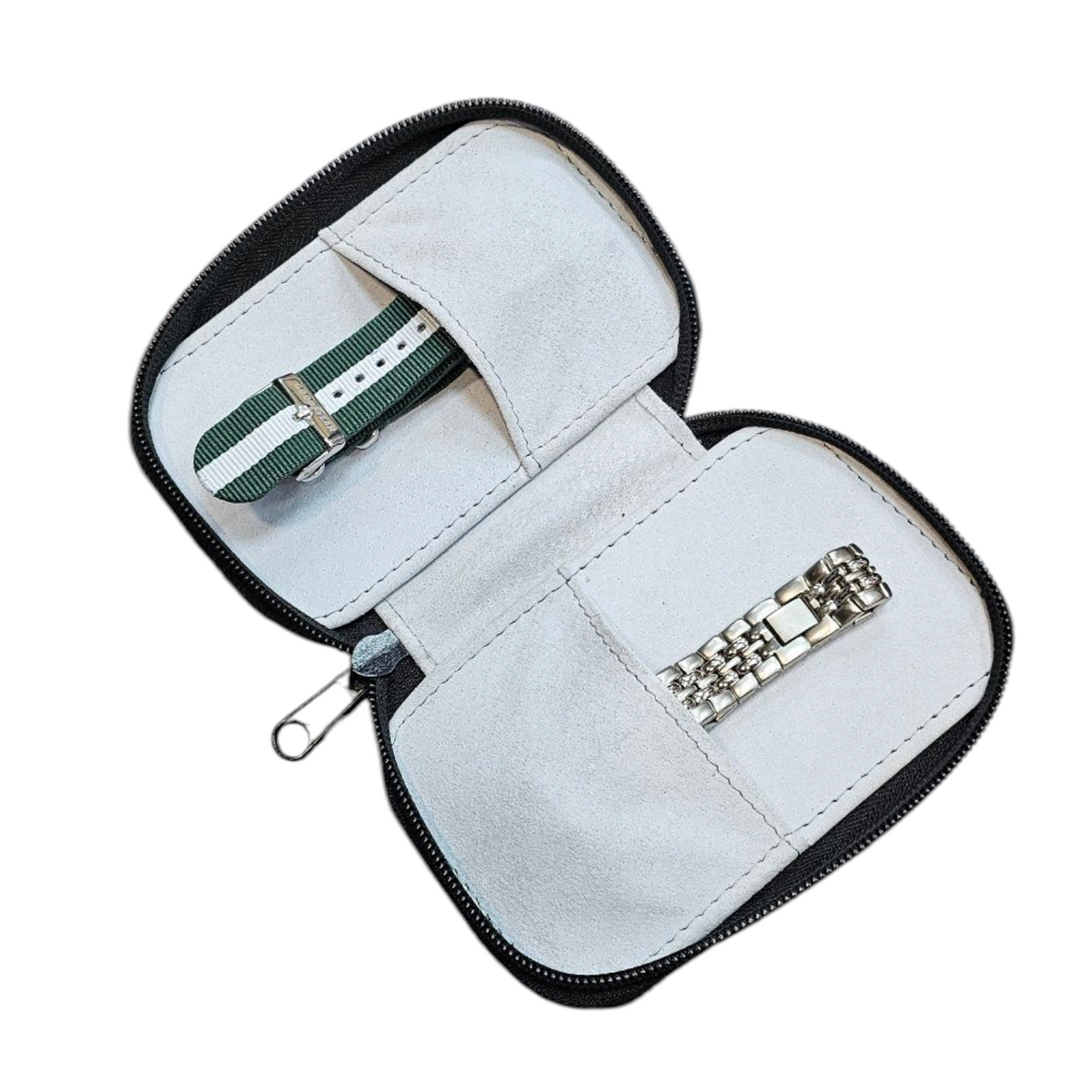 Estuche Relojero de Viaje en Piel Negro Personalizado - Casa Ortiz