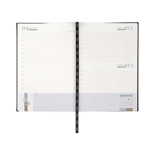 AGENDA DIARIA 2026 NEGRO (AGD 026 N)