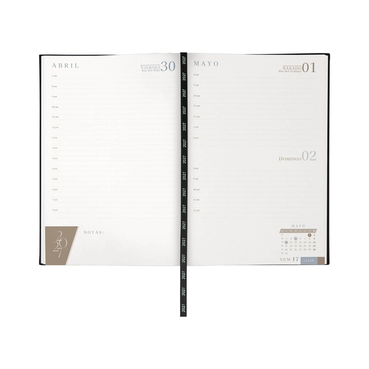 Agenda Diaria 2027 Negro (Agd 027 N) Personalizada - Casa Ortiz