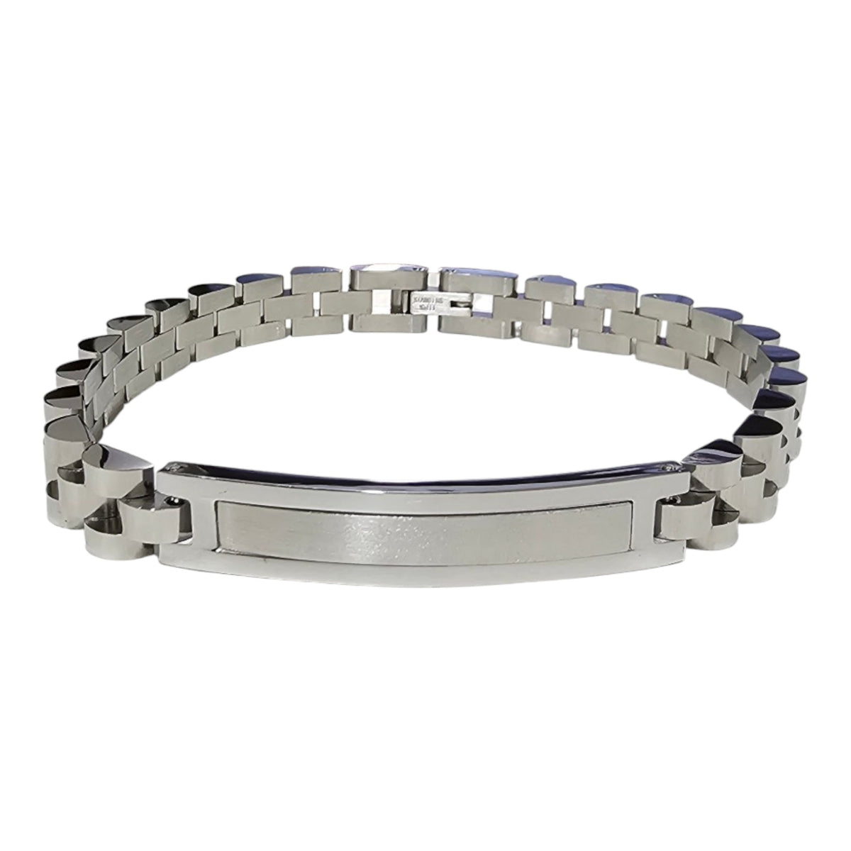 Pulsera con Placa Borde Contorneado Grabada con grabado láser de logotipo | Casa Ortiz