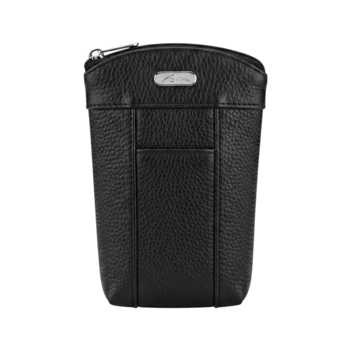 CIGARRERA PORTA ENCENDEDOR DE PIEL NEGRO (Q-355)