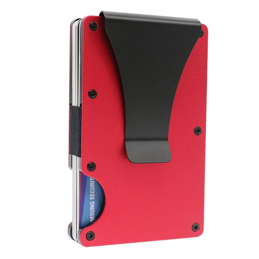 TARJETERO METALICO CON CLIP ROJO