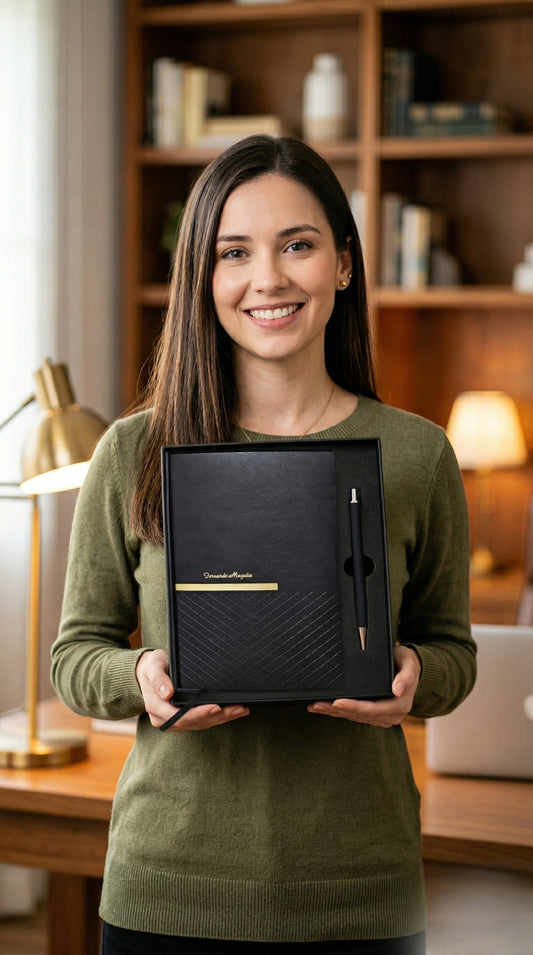 SET DE LIBRETA ZLATNA NEGRO (HL 9063)