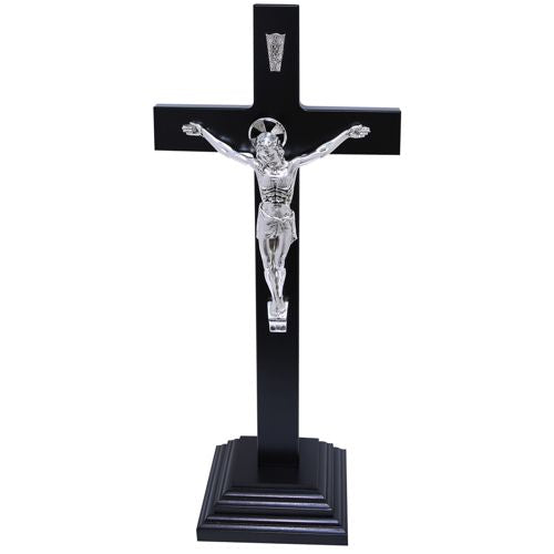 CRUCIFIJO NO. 25 DE BASE MADERA CON METAL (25BM)