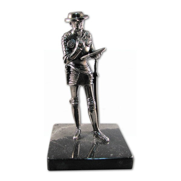 QUIJOTE CON LIBRO CHICO BASE PIEDRA ONIX