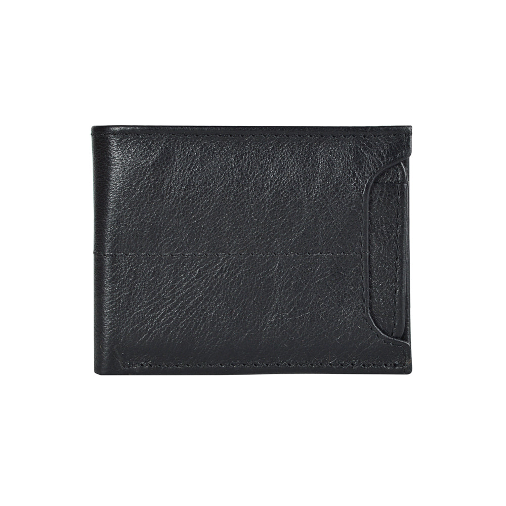 CARTERA CON TARJETERO EXTERIOR EN PIEL NEGRO (6004)