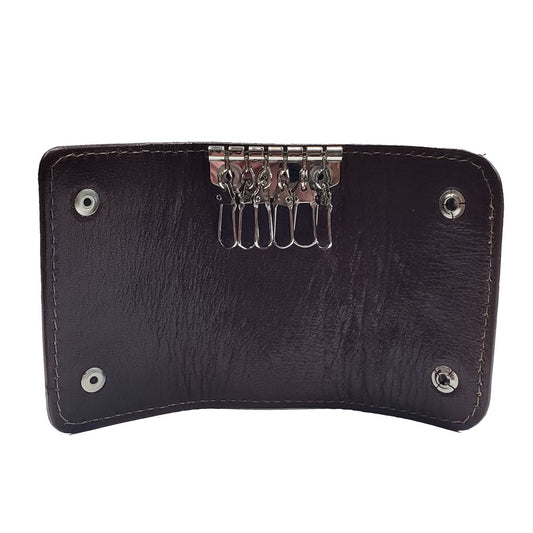 PORTA LLAVES DE 6 GANCHOS PIEL CAFE