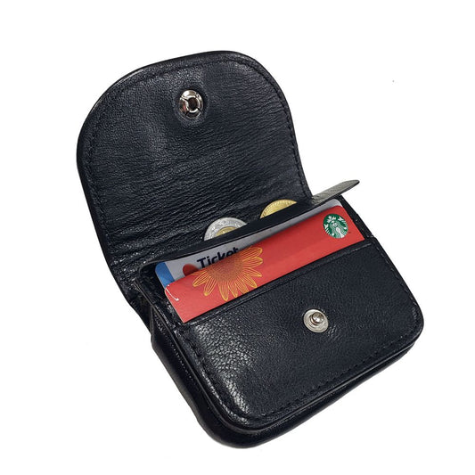 MONEDERO Y TARJETERO BROCHE P/CINTO NEGRO