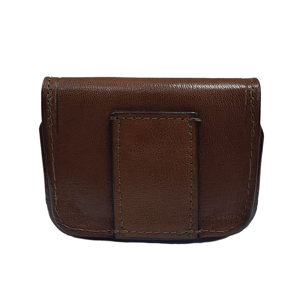 MONEDERO Y TARJETERO BROCHE P/CINTO CAFE