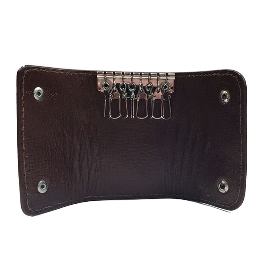 PORTA LLAVES DE 8 GANCHOS PIEL CAFE