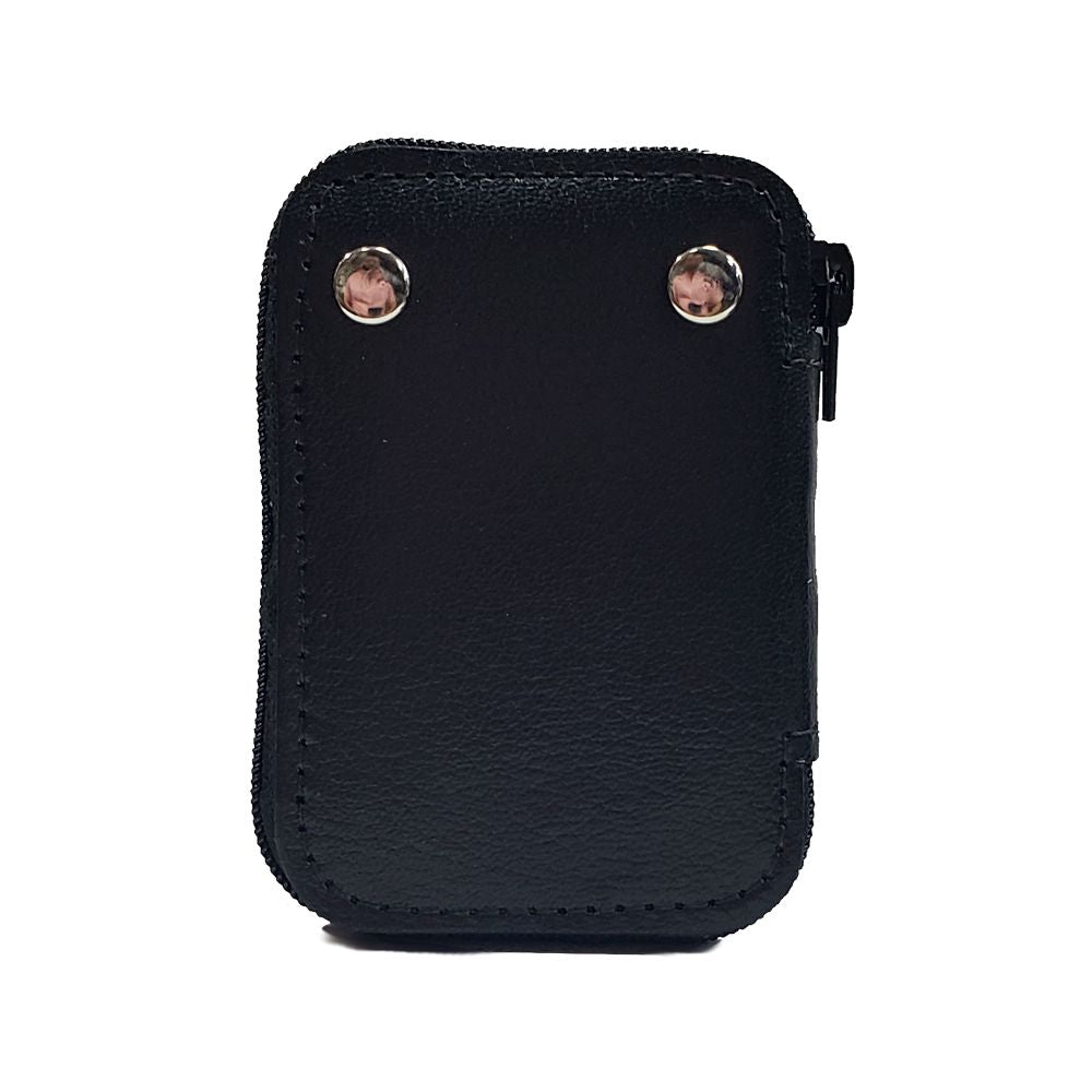 PORTA LLAVES CIERRE 8 GANCHOS PIEL NEGRO