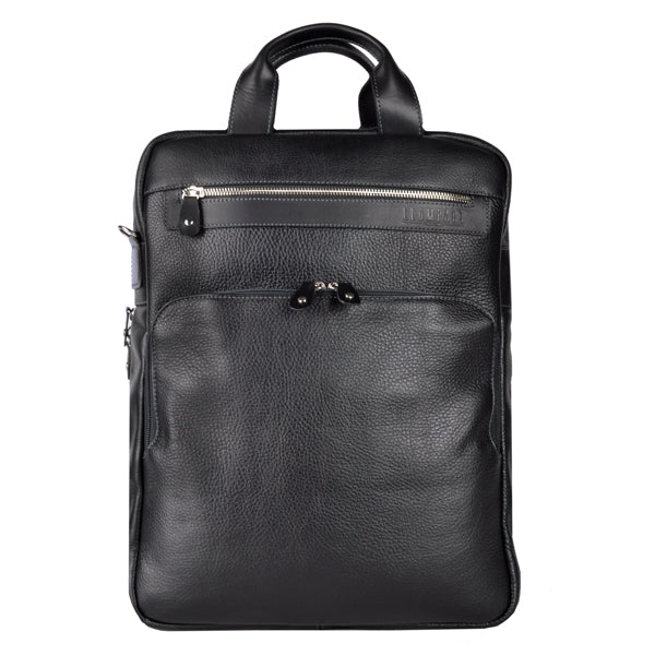 BACK PACK CLASICA DE PIEL NEGRO (LL2088)