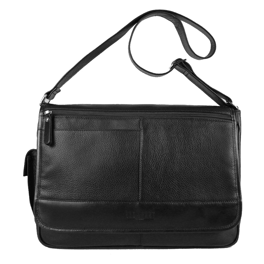 PORTA LAPTOP CLASICO DE PIEL NEGRO (LL925)
