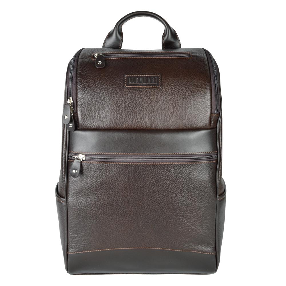 BACKPACK DE PIEL CAFE PARA LAPTOP 15 PULGADAS (LL2177)