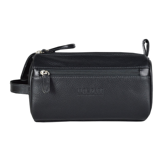 NECESER DOBLE ZIPPER EN PIEL NEGRO (LL 579)