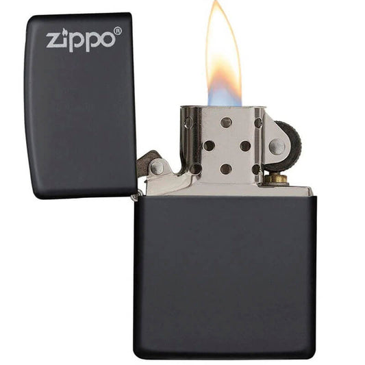 ZIPPO NEGRO MATTE CON LOGO (218ZL)