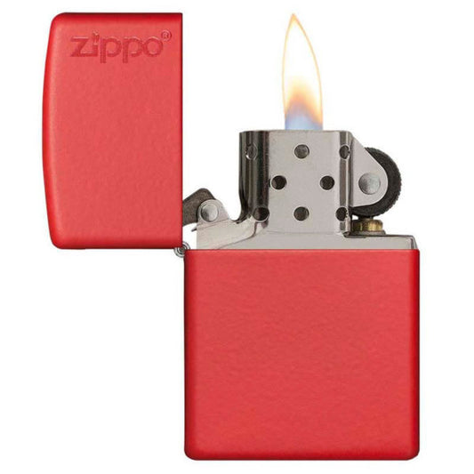 ZIPPO ROJO MATTE CON LOGO (233ZL)