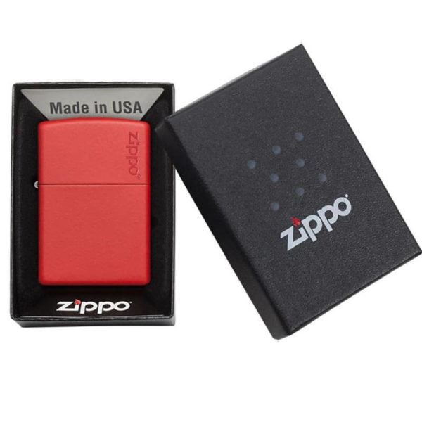 ZIPPO ROJO MATTE CON LOGO (233ZL)