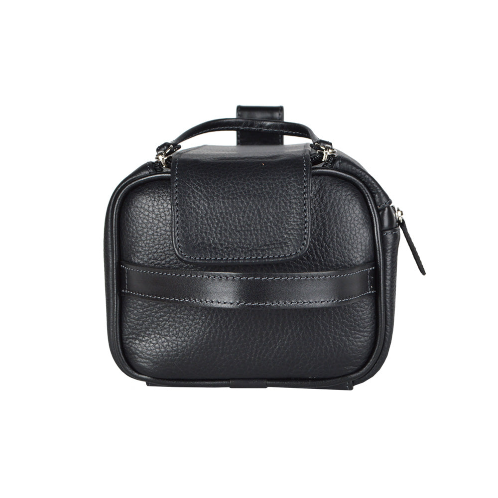 NECESER DOBLE ZIPPER EN PIEL NEGRO (LL 579)