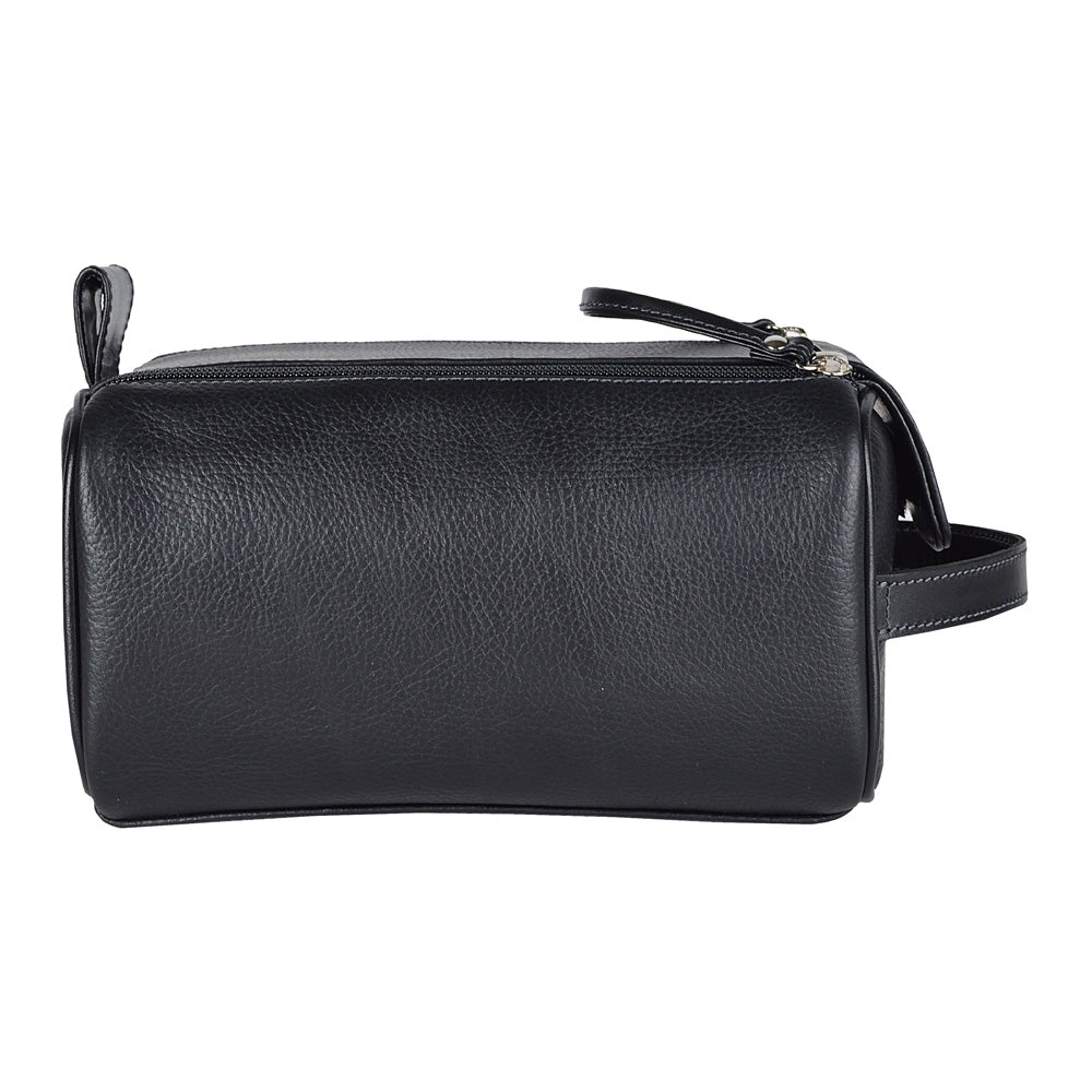NECESER DOBLE ZIPPER EN PIEL NEGRO (LL 579)