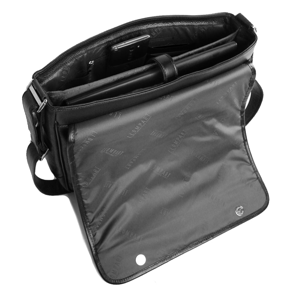PORTA LAPTOP CLASICO DE PIEL NEGRO (LL925)