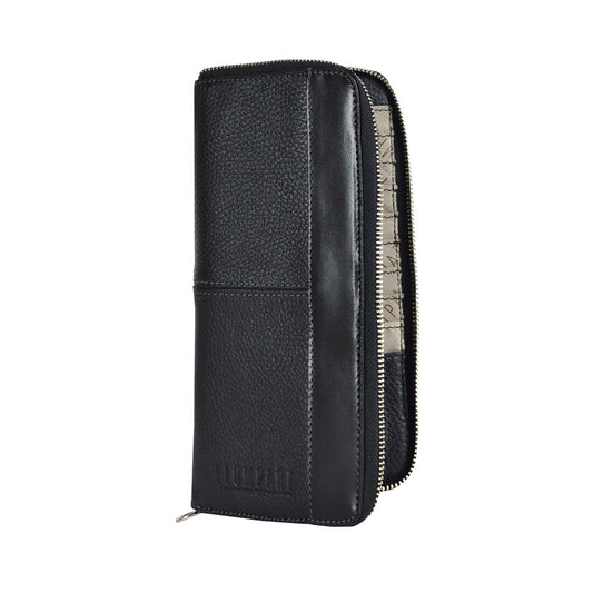ORGANIZADOR DE VIAJE EN PIEL NEGRO (LL1055)