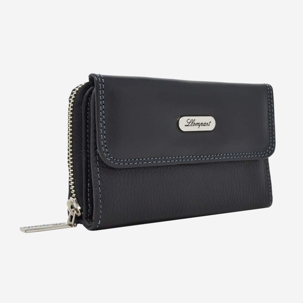 CARTERA BROCHE CHICA EN PIEL NEGRO (LL2019)