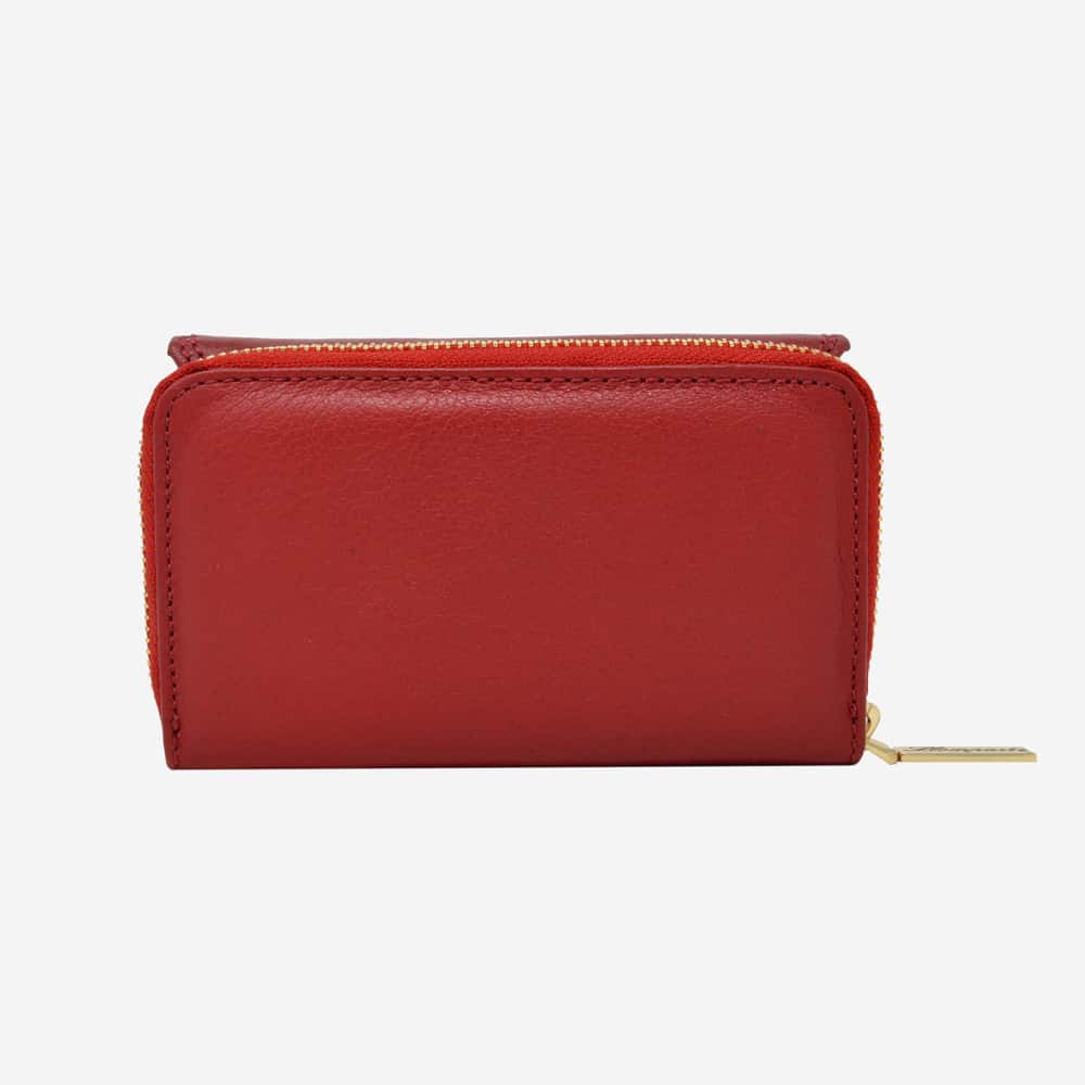 CARTERA BROCHE CHICA EN PIEL ROJO (LL2019)