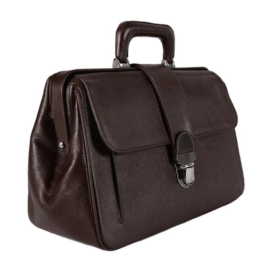 MALETIN MEDICO BROCHE AL FRENTE EN PIEL CAFE (LL2032)