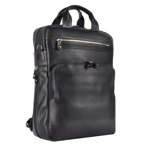 BACK PACK CLASICA DE PIEL NEGRO (LL2088)