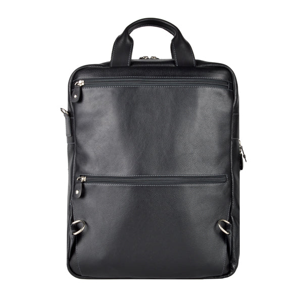 BACK PACK CLASICA DE PIEL NEGRO (LL2088)