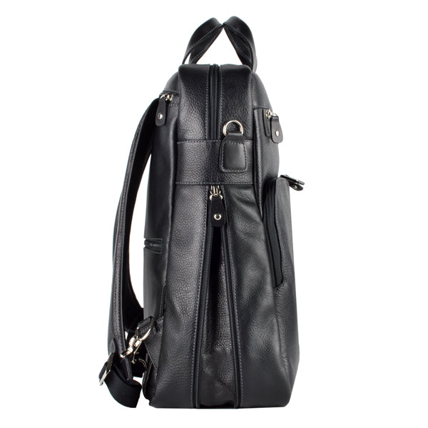 BACK PACK CLASICA DE PIEL NEGRO (LL2088)