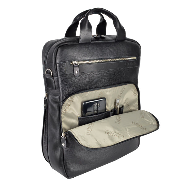 BACK PACK CLASICA DE PIEL NEGRO (LL2088)