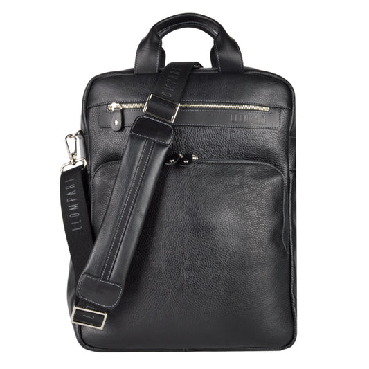 BACK PACK CLASICA DE PIEL NEGRO (LL2088)