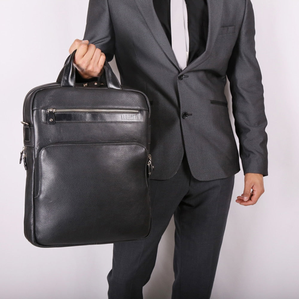 BACK PACK CLASICA DE PIEL NEGRO (LL2088)