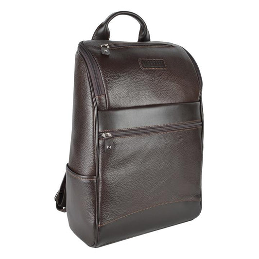 BACKPACK DE PIEL CAFE PARA LAPTOP 15 PULGADAS (LL2177)