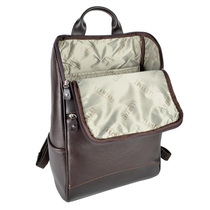 BACKPACK DE PIEL CAFE PARA LAPTOP 15 PULGADAS (LL2177)
