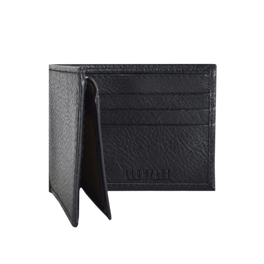 CARTERA CON SOLAPA EN PIEL NEGRO (LL6002)