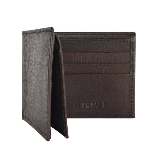 CARTERA CON SOLAPA EN PIEL CAFE (LL6002)