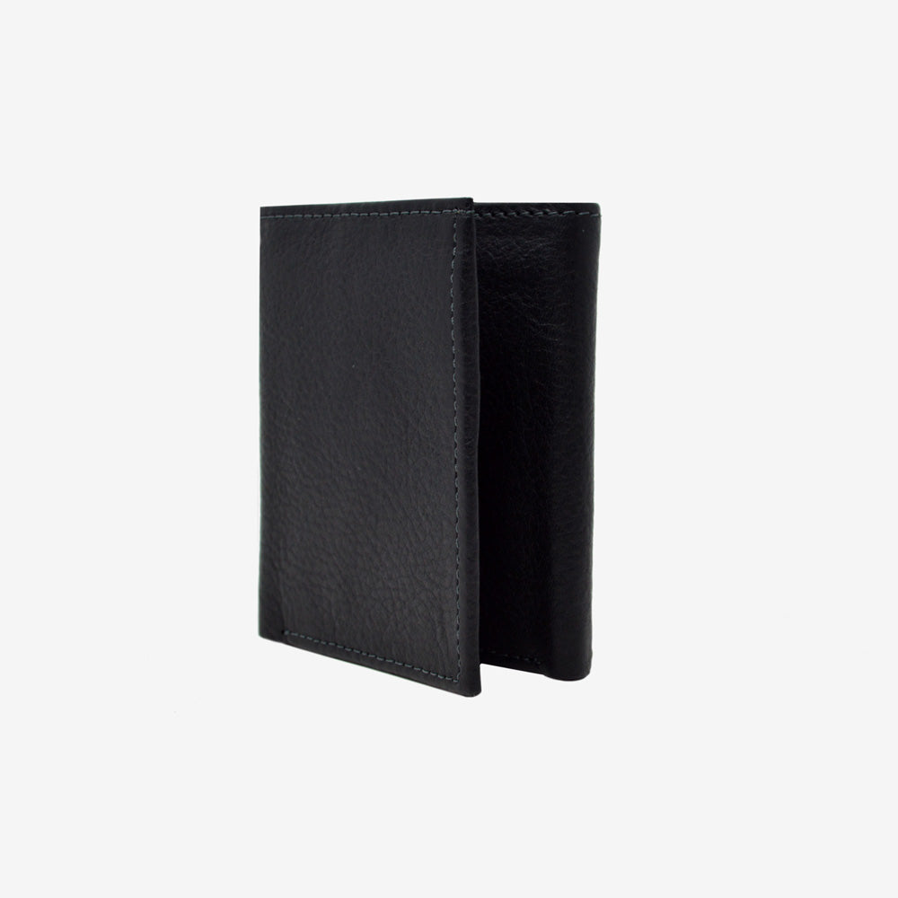 CARTERA TRIPLE EN PIEL NEGRO (6003)