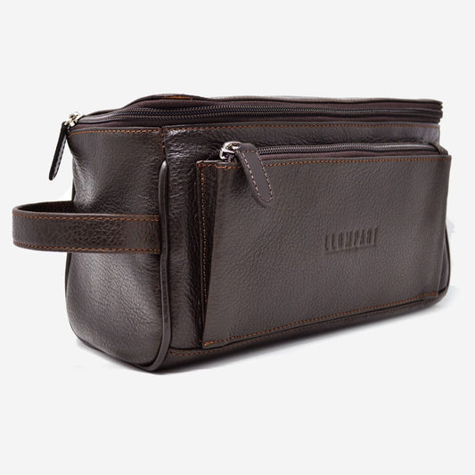 NECESER DE PIEL BOLSA AL FRENTE EN PIEL CAFE (LL6006)