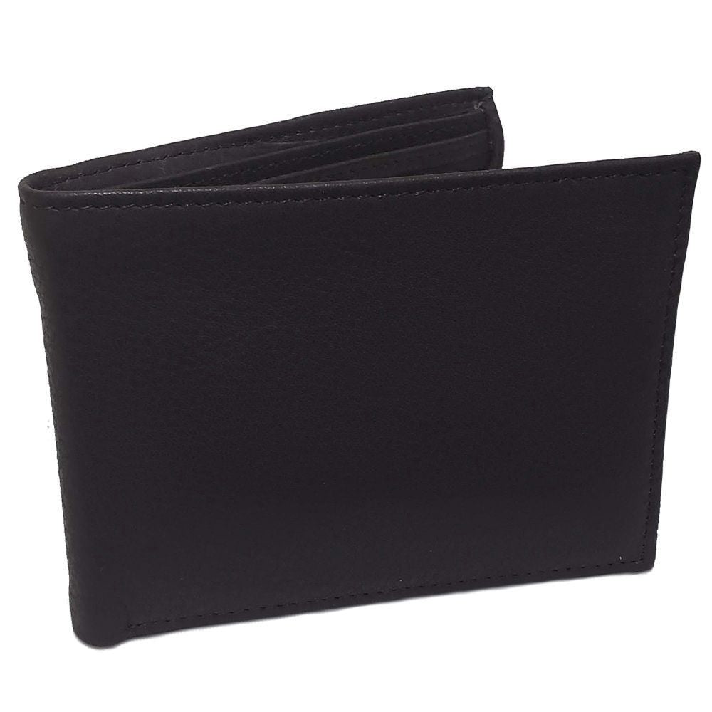 BILLETERA PERRY ELLIS CLASICA CON SOLAPA EN PIEL NEGRO (L77-0071-1)